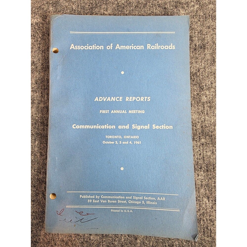Association of American Railroads Proceedings First Meeting Toronto ON Paperback